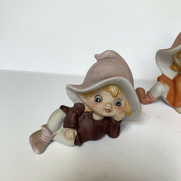 Vintage Homco Pixie Elves Figurine #5213 Set Of 3 Lot - Picture 3 of 6